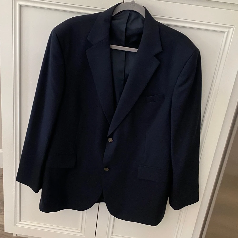 Dockers Mens Navy Blue Wool Blend Blazer Sport Coat size 44R
